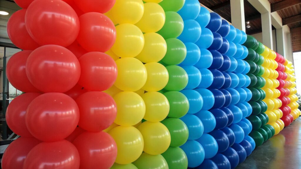 Balloons of varying thickness stacked