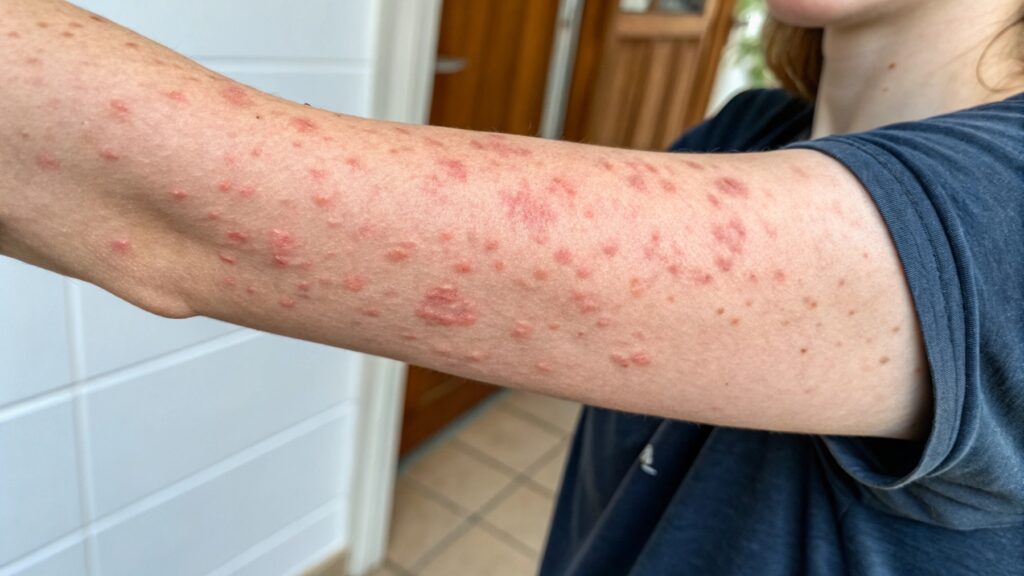 person with rash