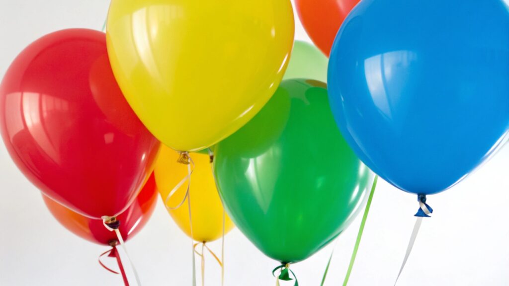 Vibrant colored latex balloons