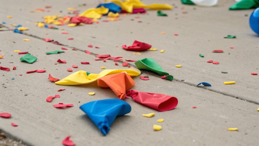 broken balloon pieces