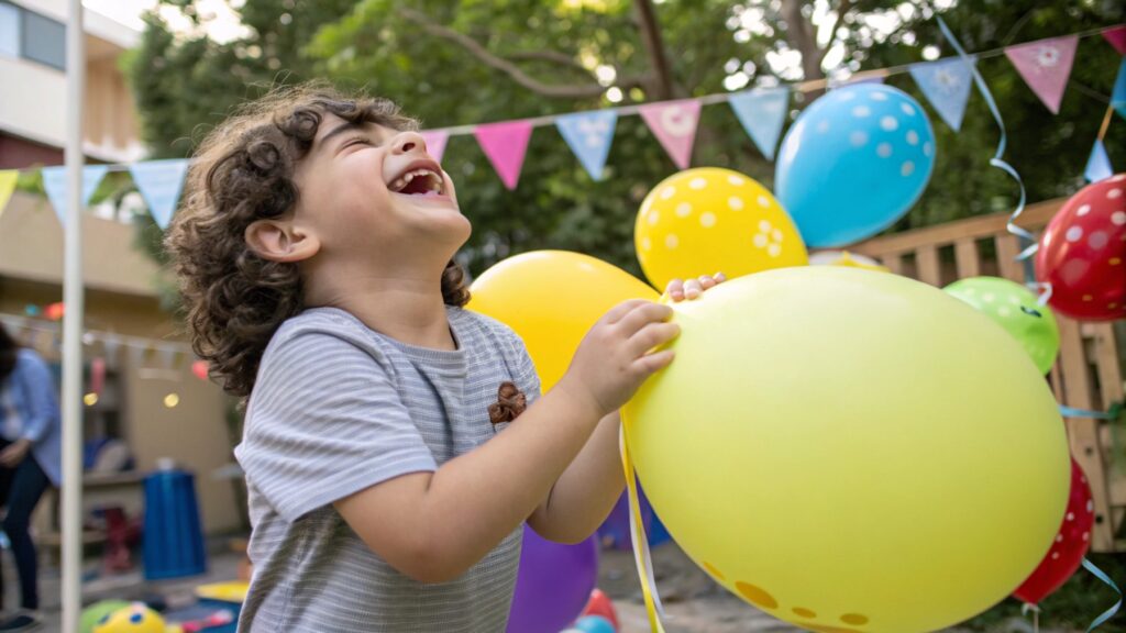 child with balloon