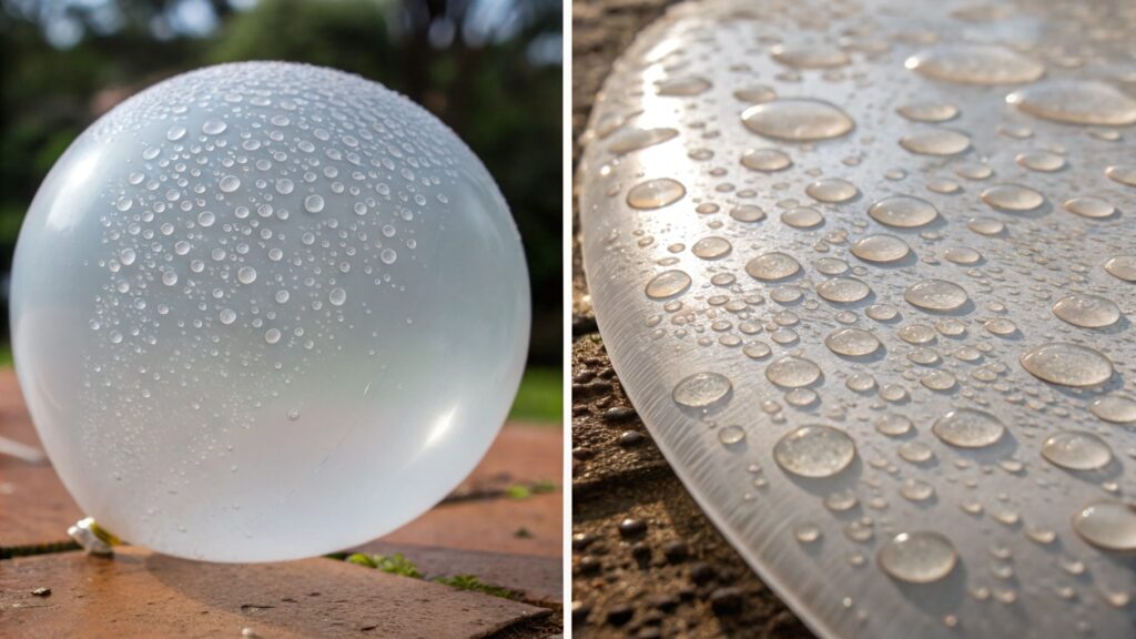 Comparison of surface textures affecting print quality on balloons