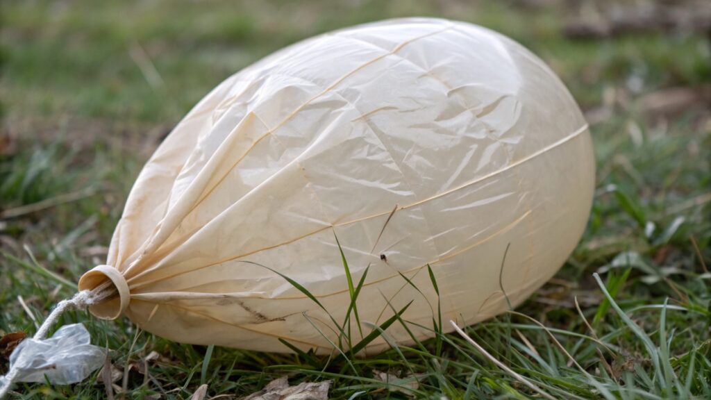 Close-up of a balloon deflating