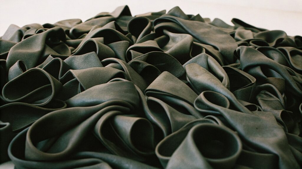 A pile of natural latex balloons