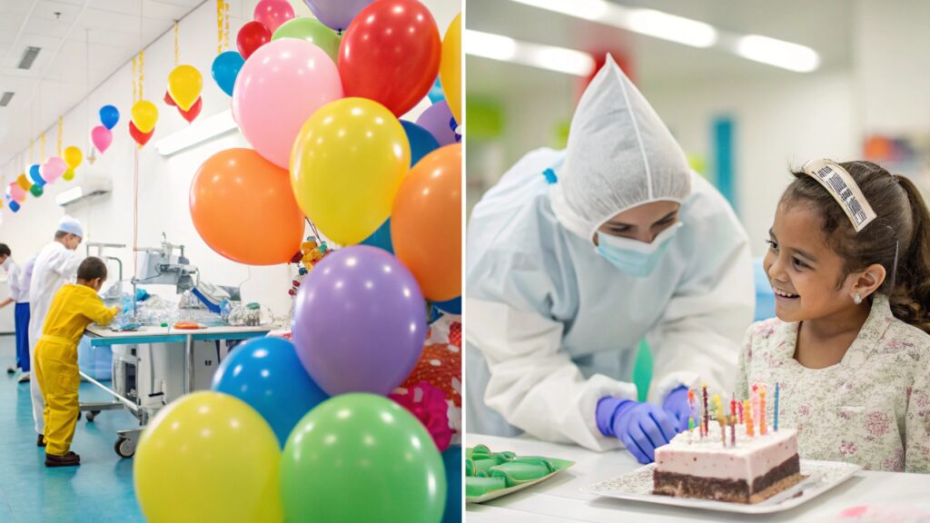 Uses of balloons and gloves