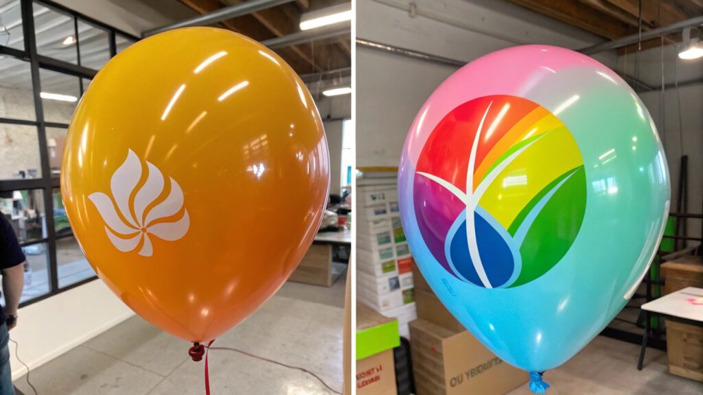 Comparison of color vibrancy between Mylar and Latex balloons