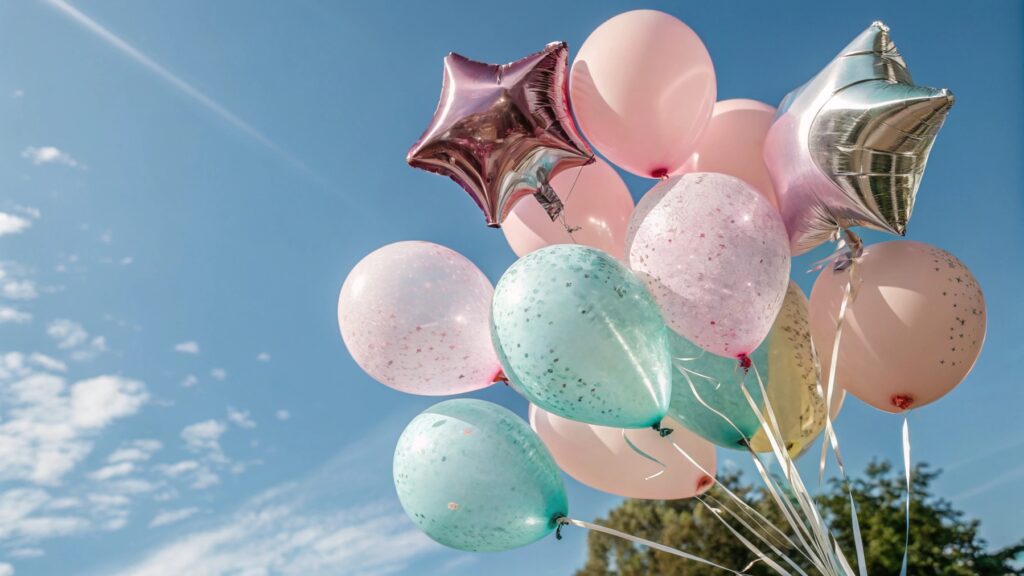 Balloons floating in the air