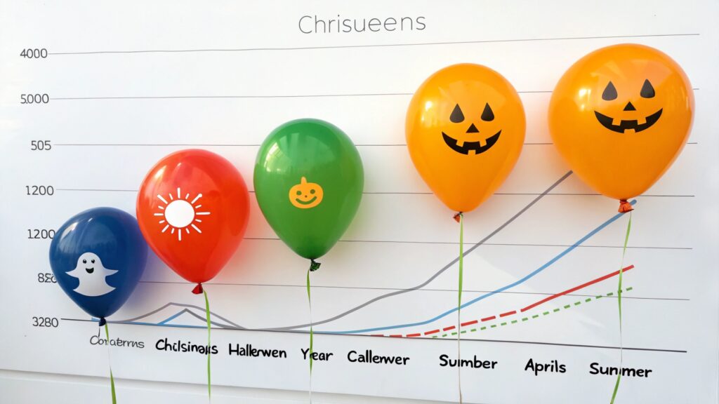 Chart showing color popularity by season