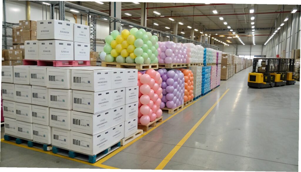 Warehouse with balloon boxes