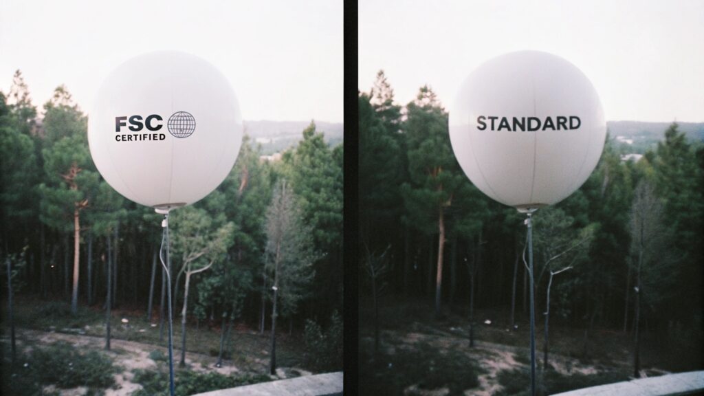 Two types of balloons side by side, one labeled 