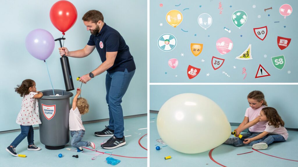 Attaching balloons to column