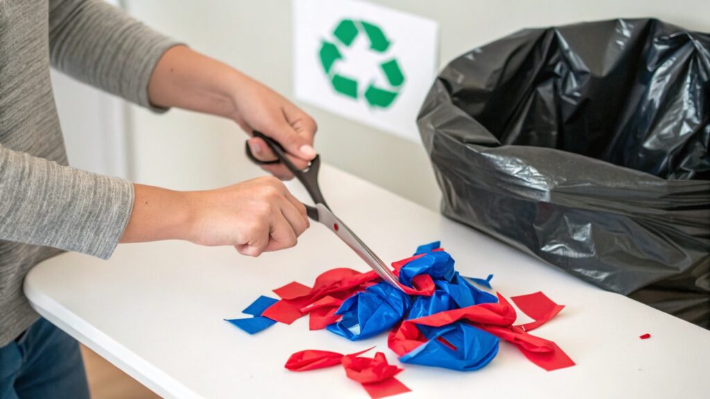 dispose latex balloons safely