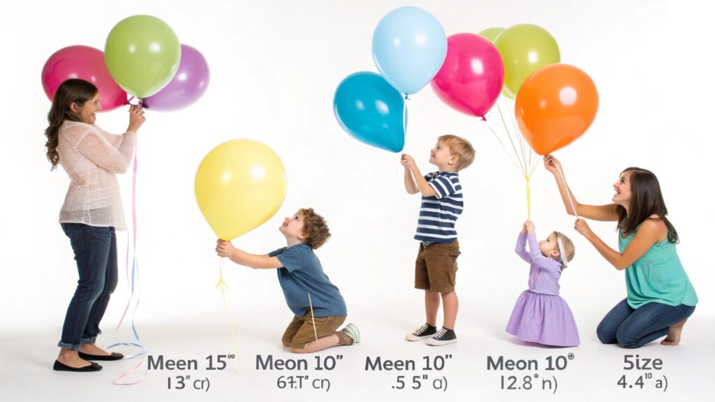Different size balloons for different ages