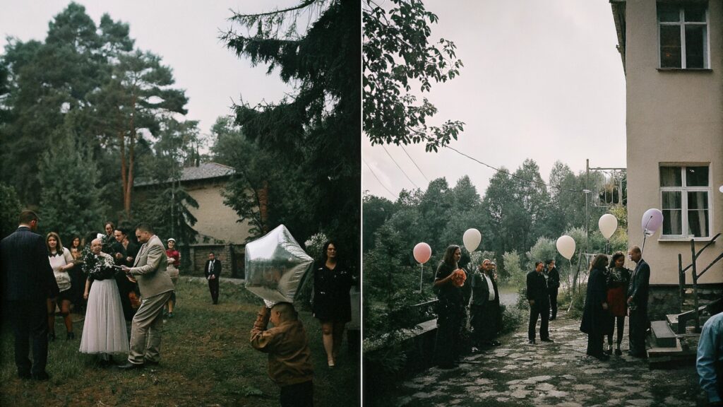 People at different events with different balloons