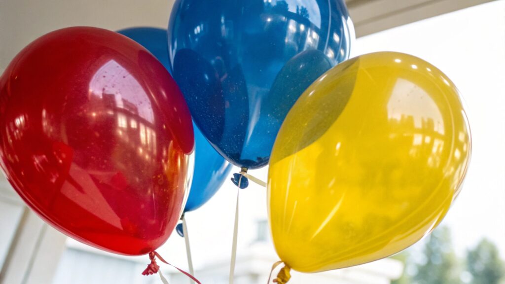 Shiny latex balloons