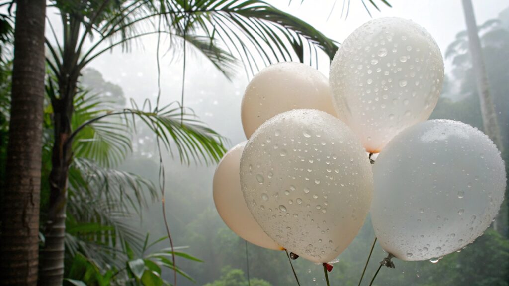 Latex balloon in humid weather