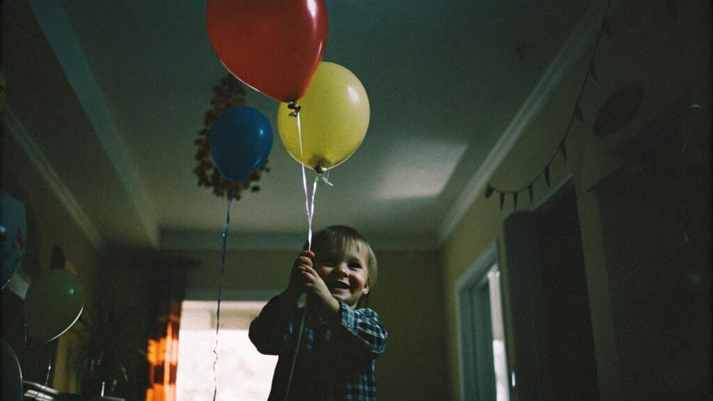 Latex balloons in a child's hand