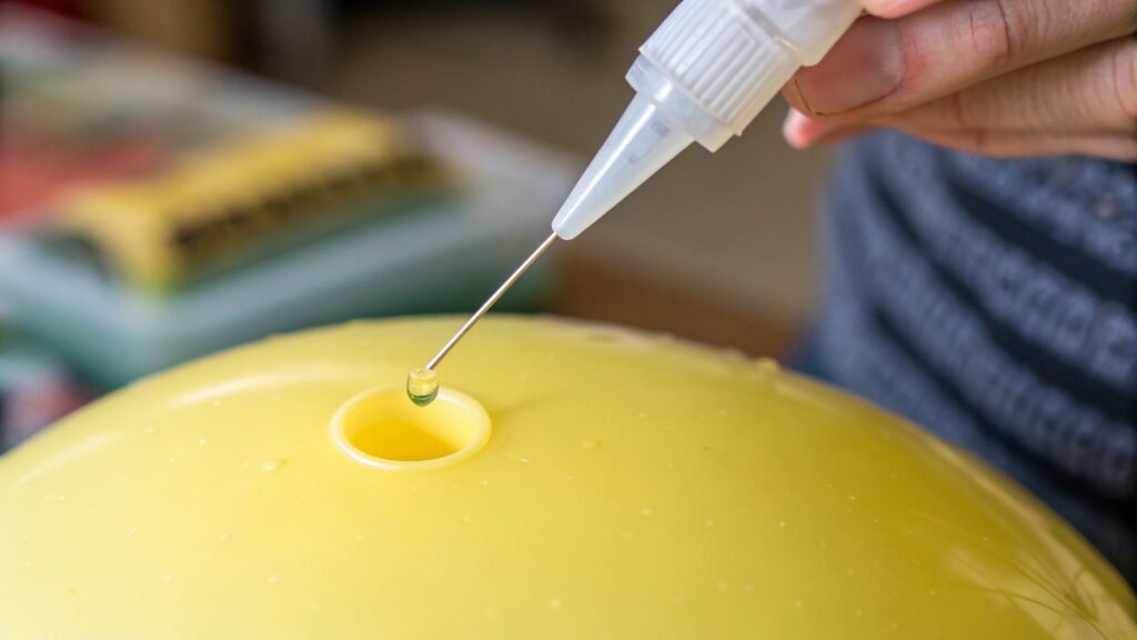 adhesive for balloon pinprick