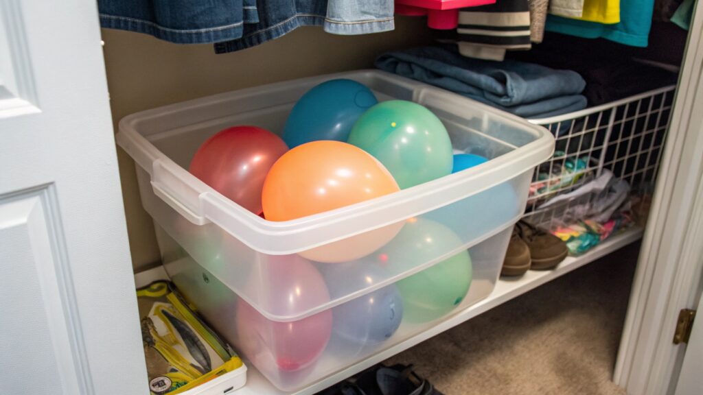 latex balloons in storage