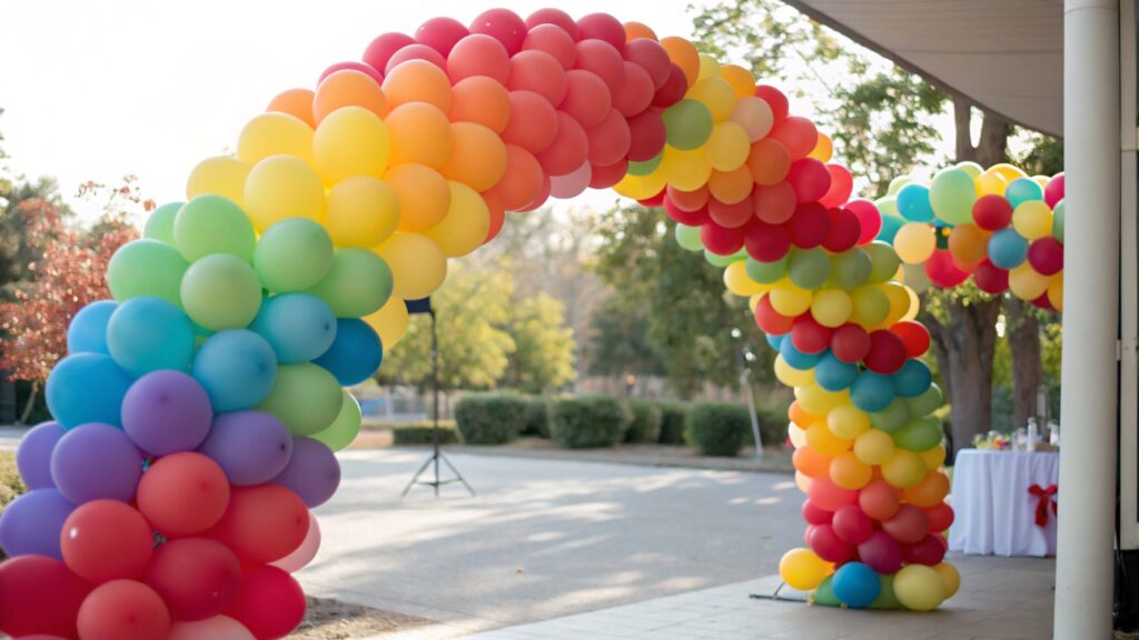 A finished balloon arch