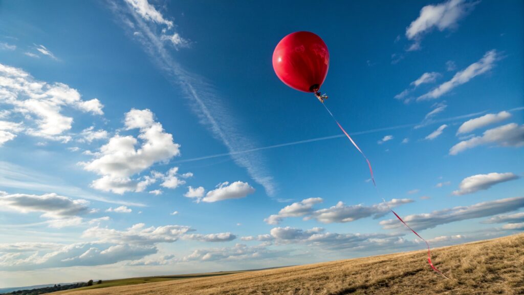 Helium balloon rising