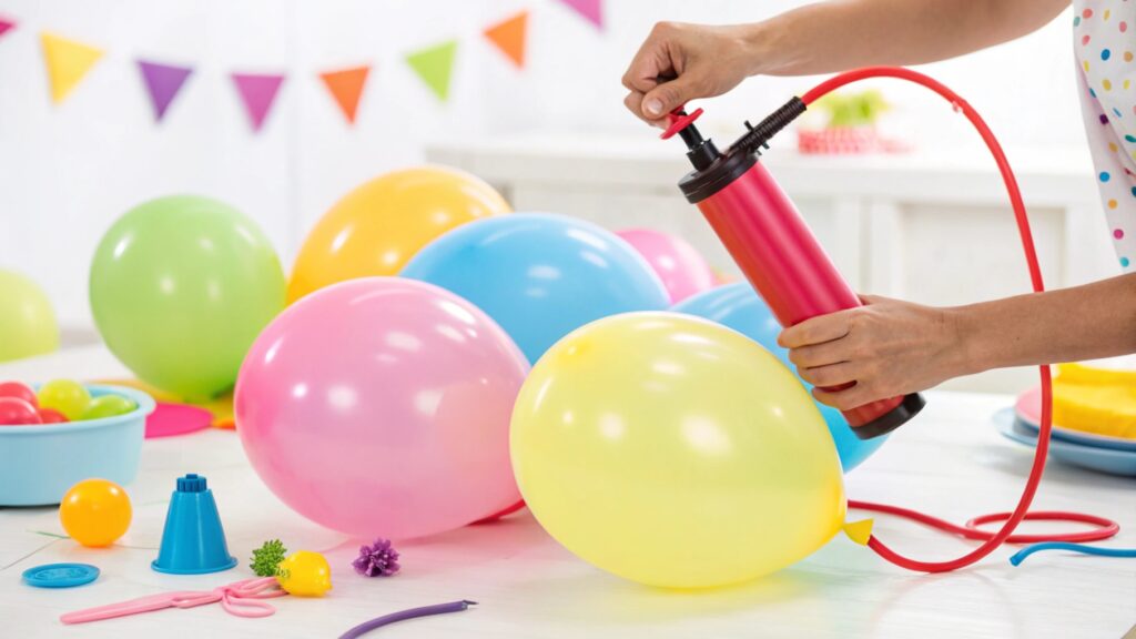 Balloons being inflated with an alternative to helium