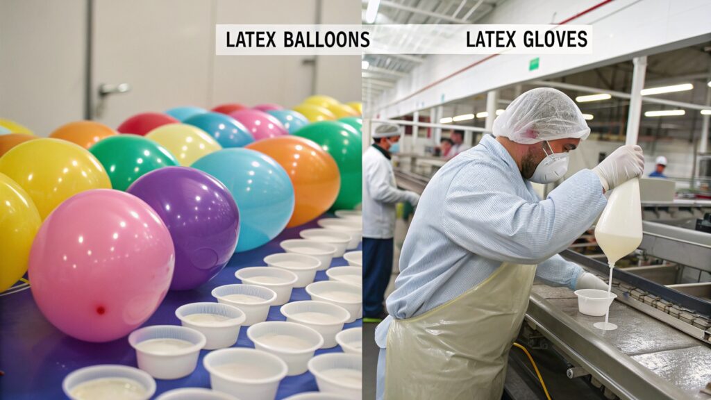 latex balloon and latex glove production