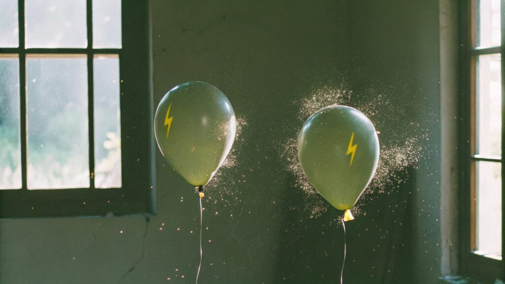 Static electricity in latex balloons