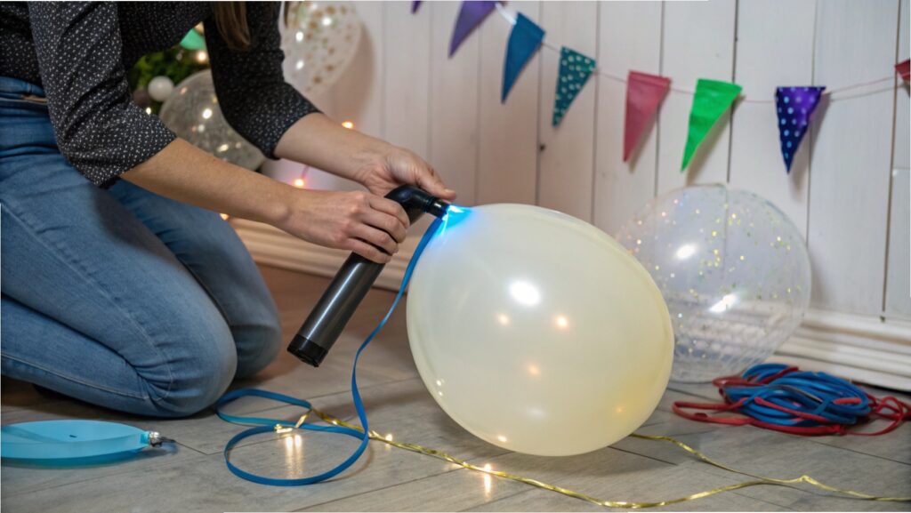 Inflating LED balloons