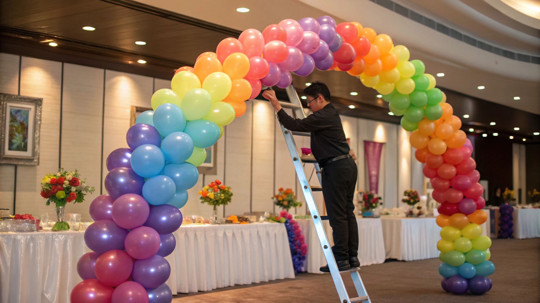 event planner reviewing balloon specifications