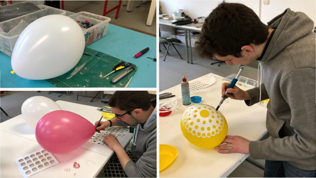 An artist demonstrating [painting techniques](https://www.quora.com/How-do-you-extend-the-life-of-outdoor-balloon-decorations-in-the-summer)[^9] on a balloon