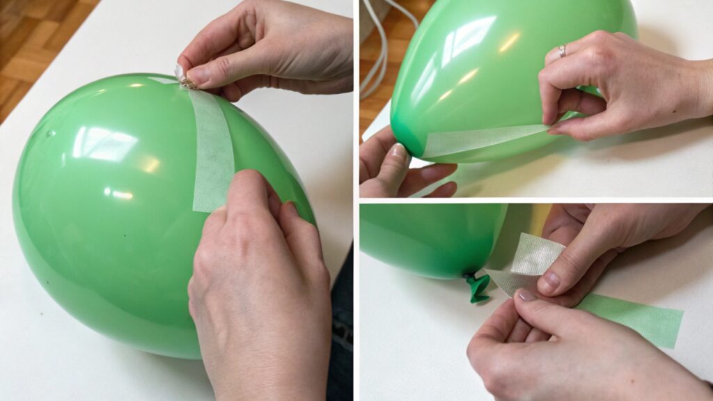 repairing a torn balloon