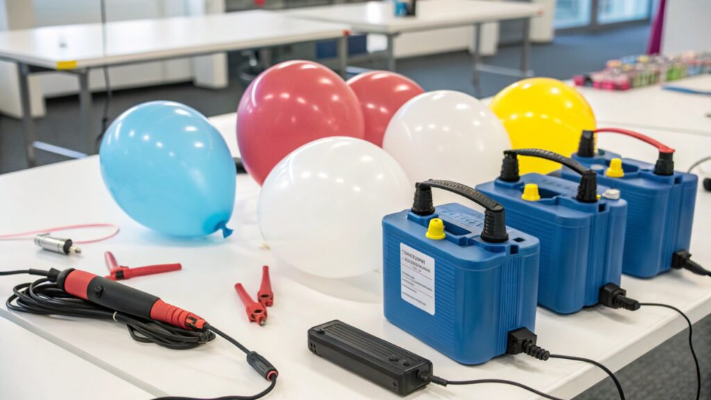 Pumps for inflating balloons with air