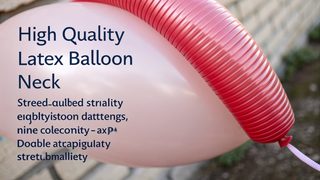 A close-up of a balloon's neck, showing its length and thickness