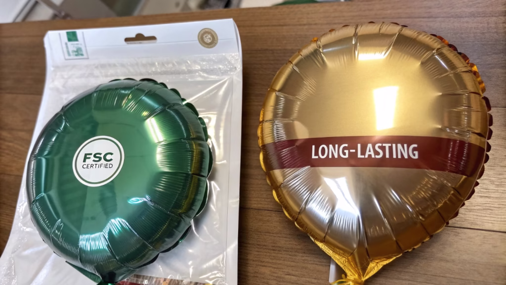 A dark, cool storage room with sealed containers for balloons