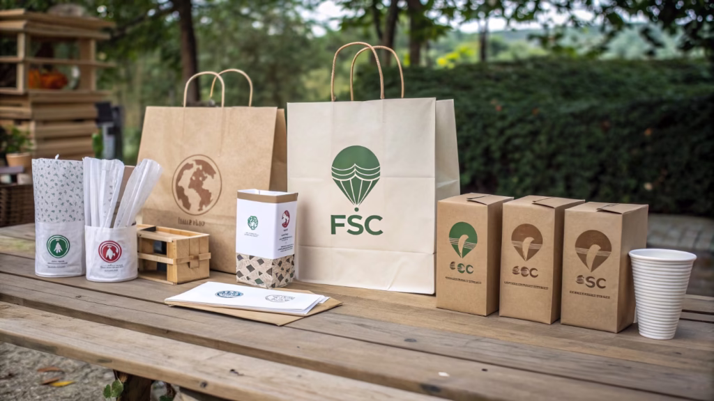 An array of different FSC-certified packaging options for balloons