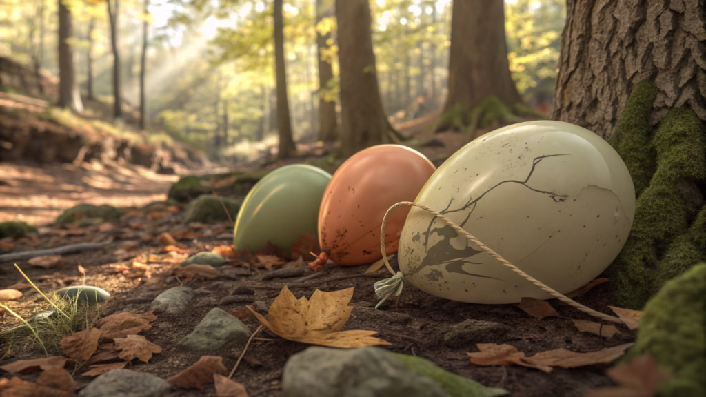 biodegradable latex balloons in nature