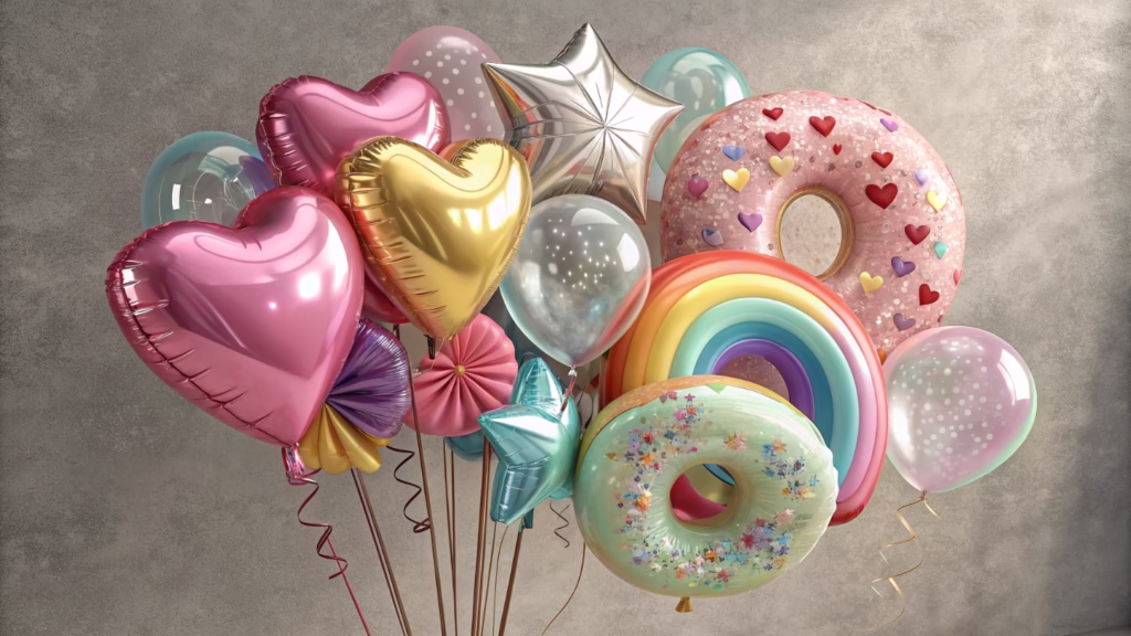 assorted latex balloon shapes and styles