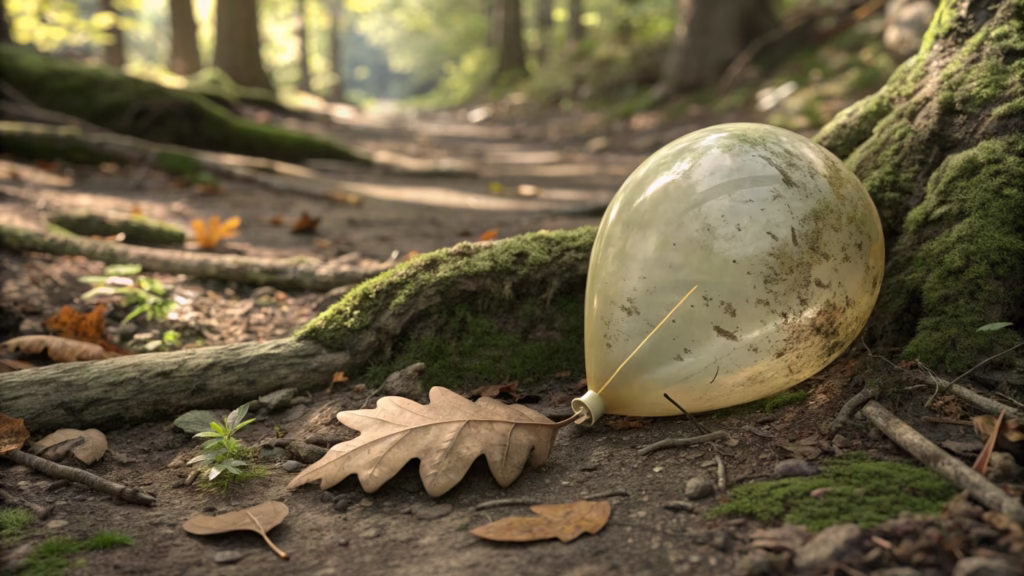 biodegradable latex balloon in nature