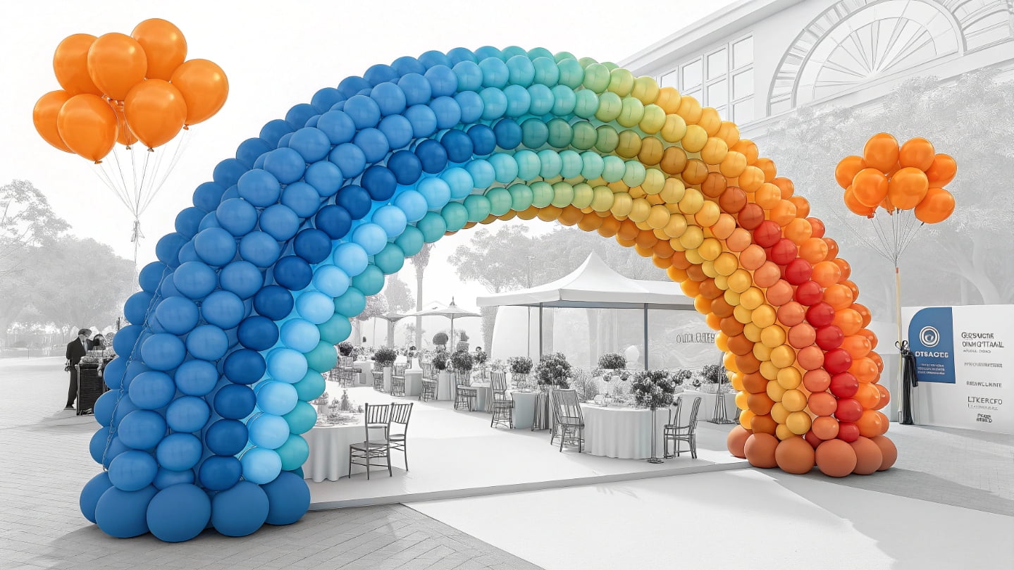 professional event balloon color plan