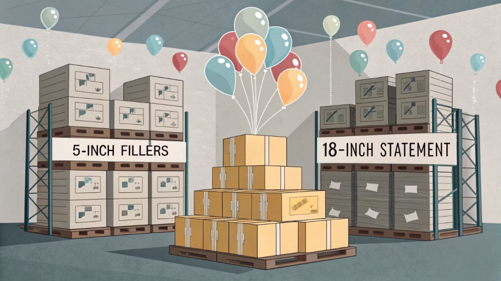 Boxes of balloons ready for shipping, illustrating bulk orders