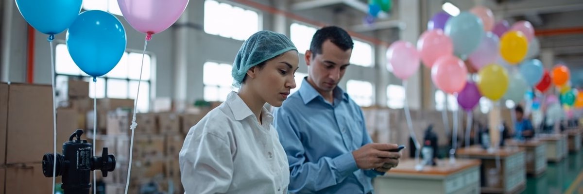 Balloon factory quality control inspection of ISO9001 certified accessory products including balloon pumps and valves