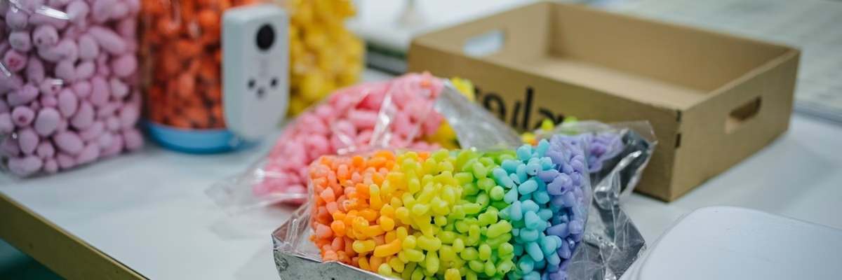 Wholesale water balloon samples weighed and inspected on factory QC table