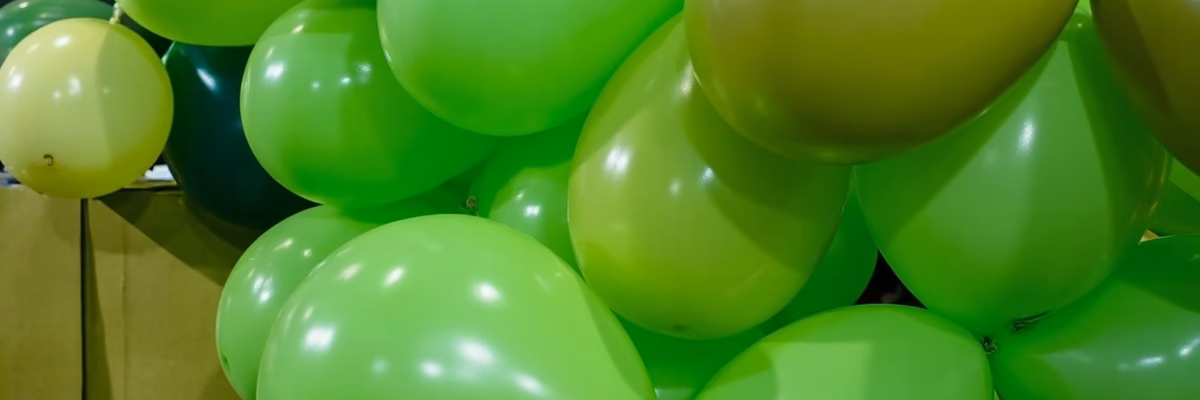 Eco-friendly balloon sustainability trade show display