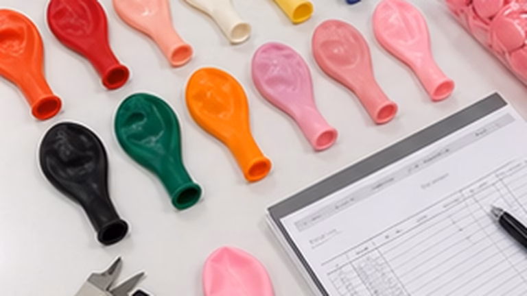 Muestras de globos de látex al por mayor con colores y medición