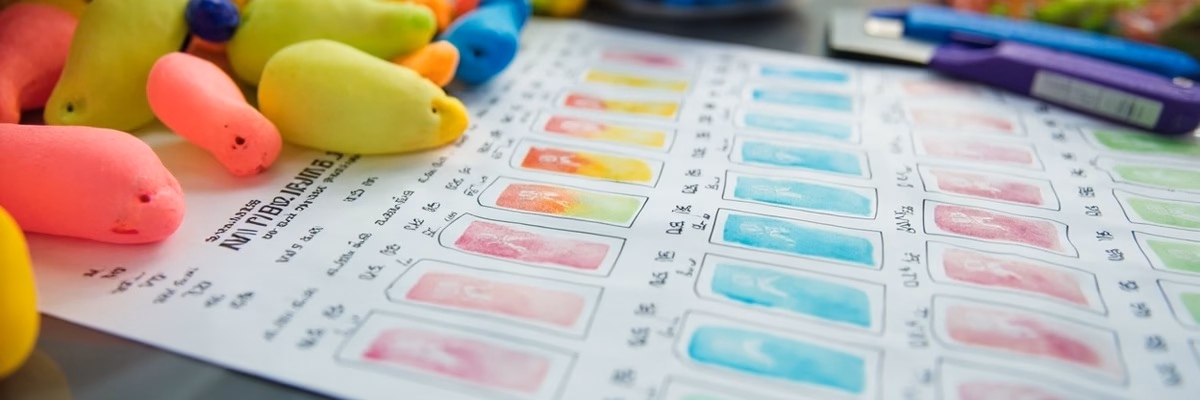 Water balloon samples sorted by color for wholesale inspection