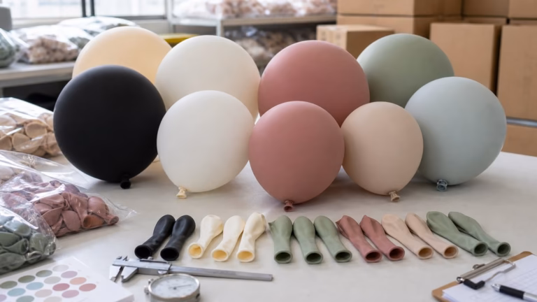 matte latex balloons wholesale sample table