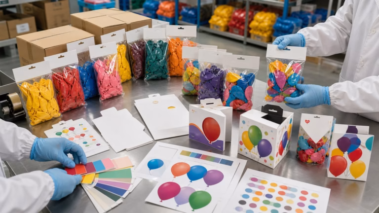Private-label balloon packing approval table