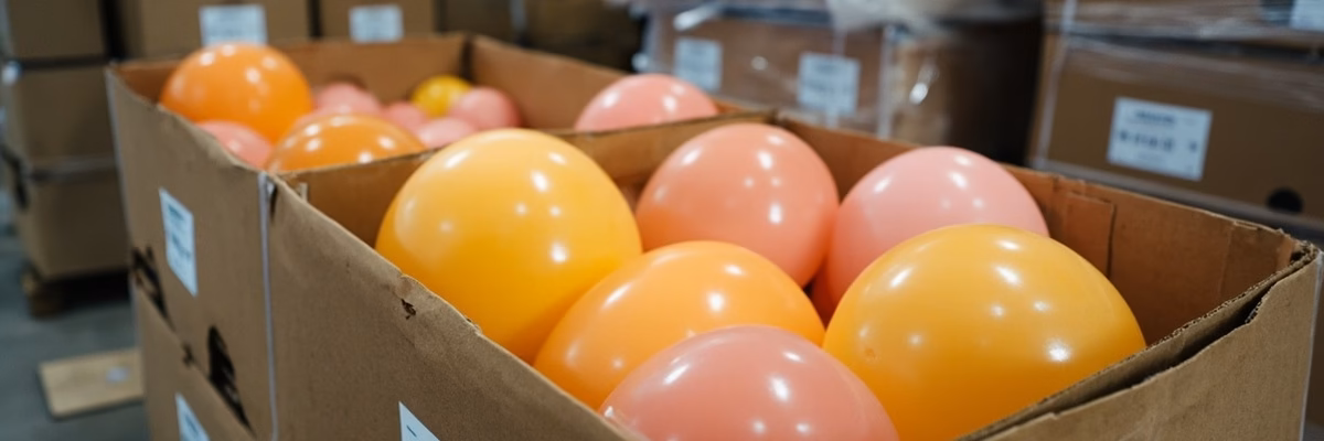 Export cartons for latex balloons inspected before shipment