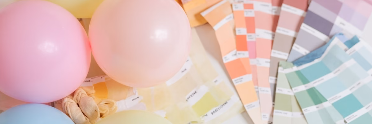 Seasonal pastel balloon color trend forecast display